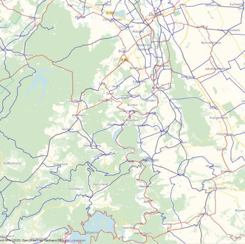Radroutenplaner NRW, © Geobasisdaten Land NRW (2020), OpenStreetMap