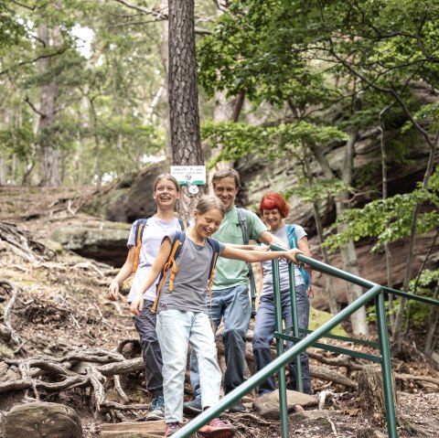 Kleiner Abstieg an den Kletterfelsen, © Eifel Tourismus GmbH Tobias Volmer