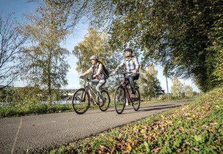 Entdecken Sie drei Länder auf dem 162 Kilometer langen RurUfer-Radweg von Signal de Botrange in Belgien über den Kreis Düren bis nach Roermond in den Niederlanden., © Dennis Stratmann / Grünmetropole e.V.