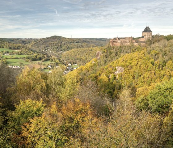 Vue sur le château de Nideggen et la vallée de la Roer, © Eifel Tourismus GmbH, Dominik Ketz