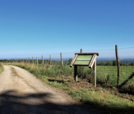 Vue de l'Eifel avec panneau d'information, © Rureifel-Tourismus e.V.